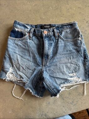 Hudson Jeans Light Blue Distressed Cutoff Denim Shorts